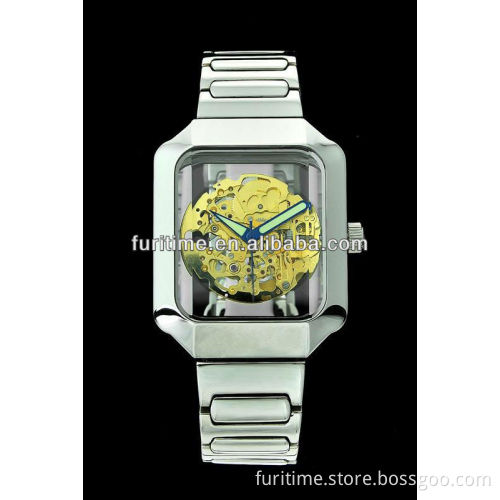 ladies automatic watches stainless steel watch square case